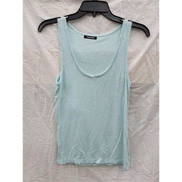 NWOT Talentless M Ribbed Scoop Neck Turquoise Tank Top 121992 - Picture 3 of 3